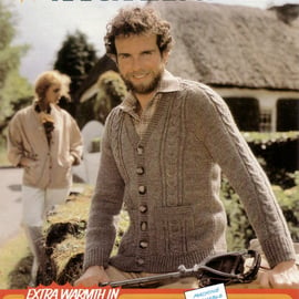 Vintage Knitting Pattern K1483: from Lister Lee, Aran Cardigan