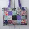 Tote Bag Patchwork Purple Pink Blue and Green Seconds Sunday