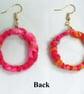 Pink and Orange Circle Earrings - Image 2