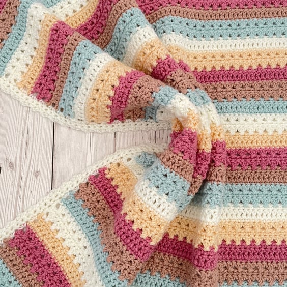 Pink Crochet Baby Blanket - Handmade - New Baby Girl - Nursery Keepsake