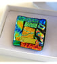Dichroic L009 Luxury Fused Glass Patchwork Brooch Handmade  - Image 3