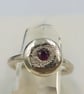 Sterling Silver Ruby Ring – Molten Texture – July Birthstone - Size O - Image 5