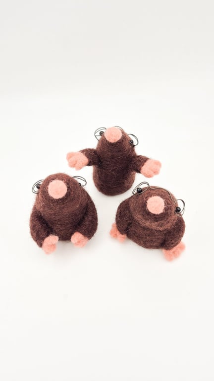Woolly Mole - Needle Felted Handmade Decoration