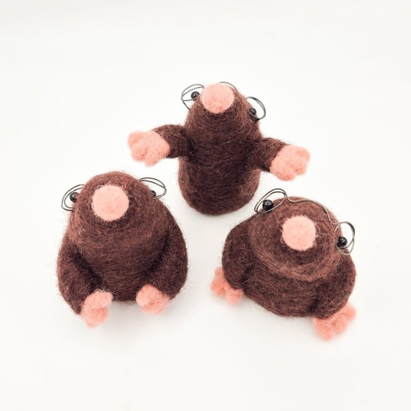 Woolly Mole - Needle Felted Handmade Decoration