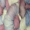 Hand-dyed Superwash 4PLY Sock Wool 100g purple blue on beige 