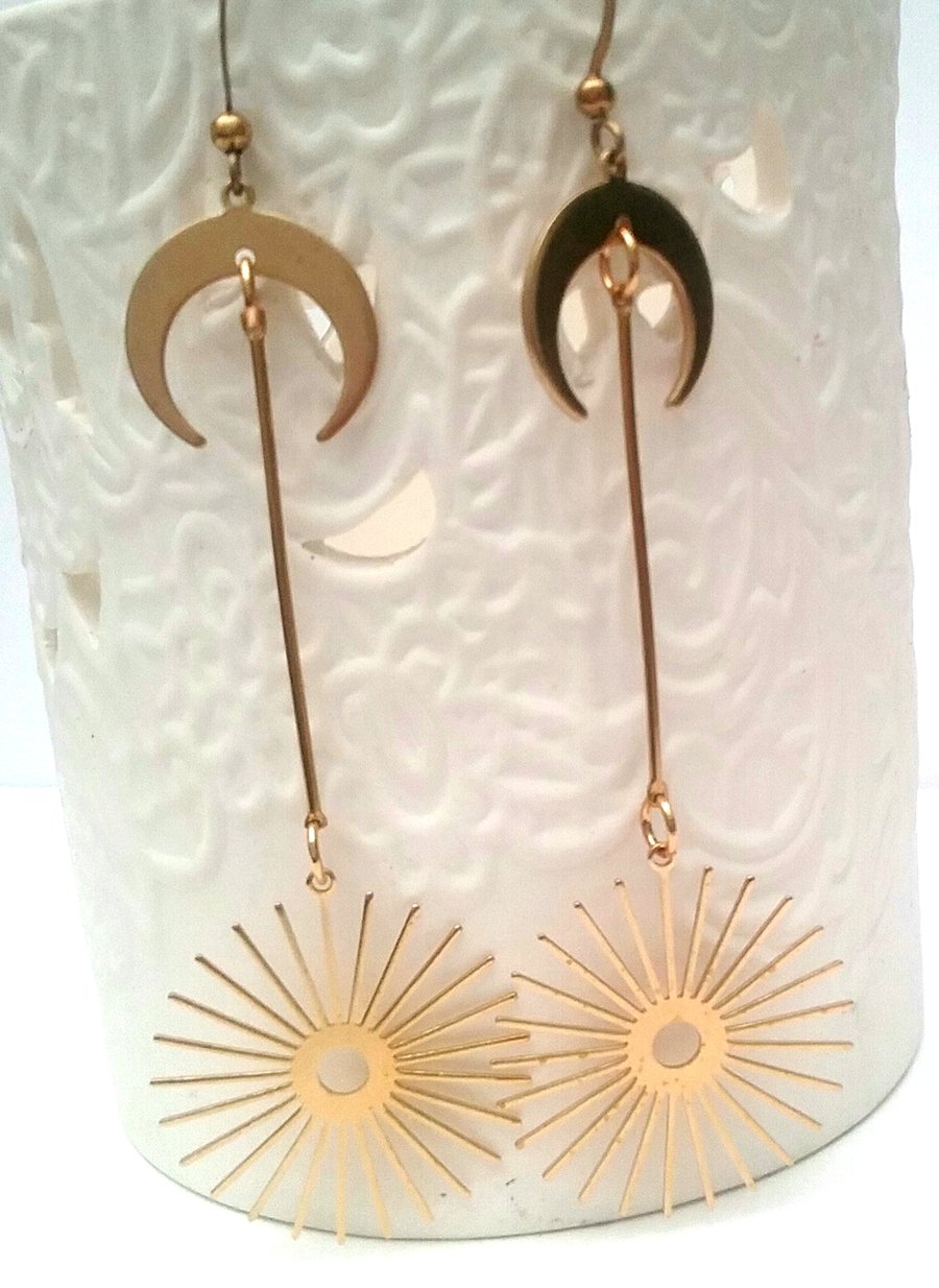 Raw Brass Boho Earrings
