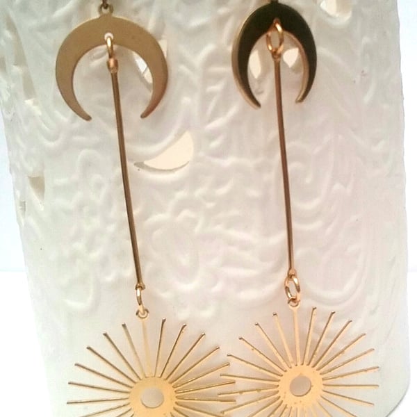 Raw Brass Boho Earrings