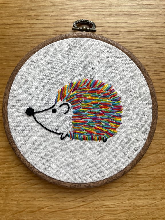Embroidered Rainbow Hedgehog