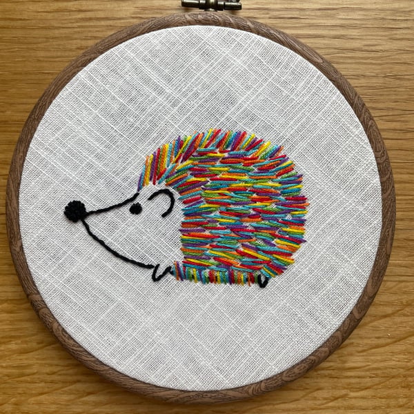 Embroidered Rainbow Hedgehog