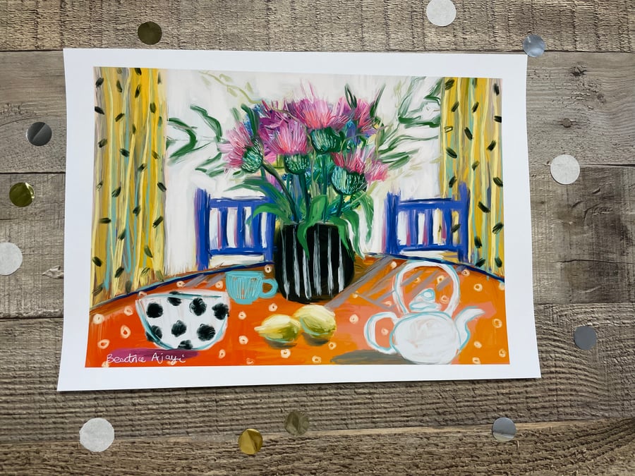 Polka Dot Bowl Still Life Art Print