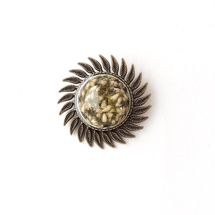 Large Flower Brooch, Bronze   513a