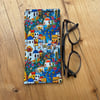 Mediterranean Village Style Quilted Fabric Glasses Case
