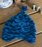 Pixie baby hat - hand knit little pixie style hat with ear flaps and a tassel - Image 2