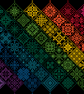 042D - Cross Stitch Quaker Sampler Banded rainbow tiled patchwork squares - Image 2