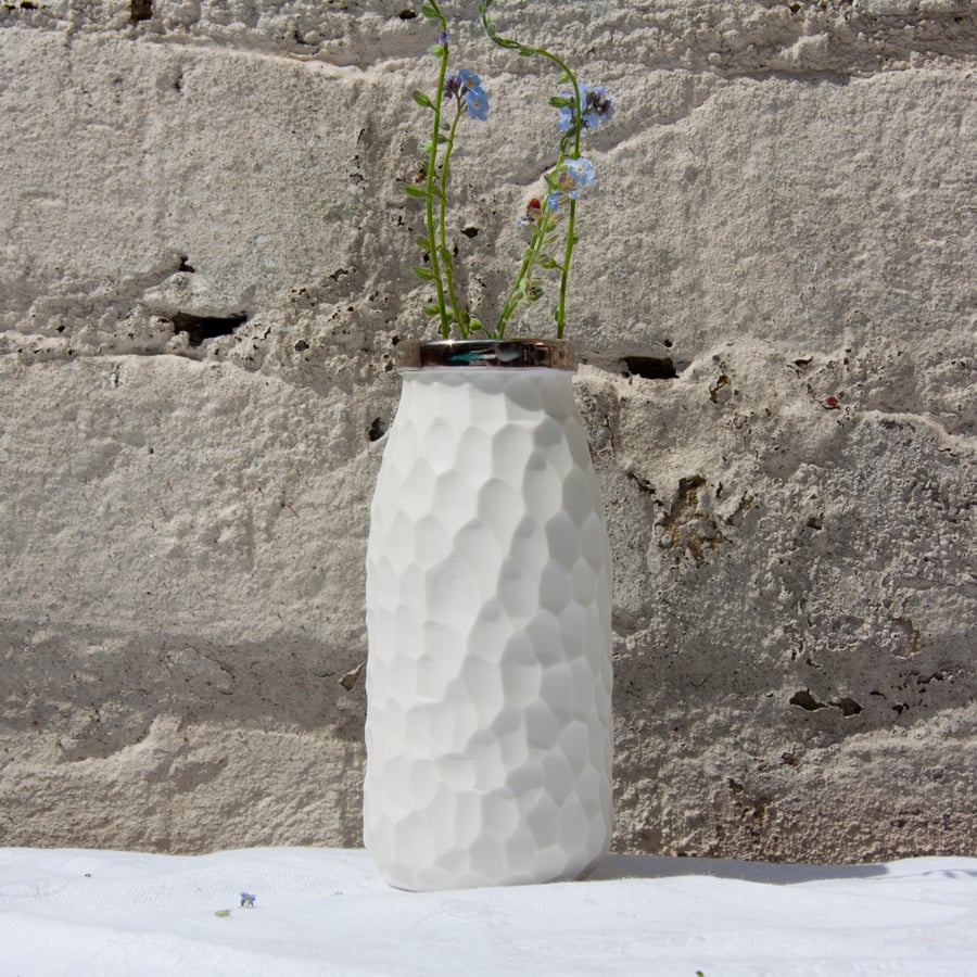White Porcelain Milk Bottle Vase MADE TO ORDER