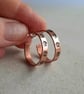 Copper Paw Print Hoop Stud Earrings - Sterling Silver Posts - Image 3