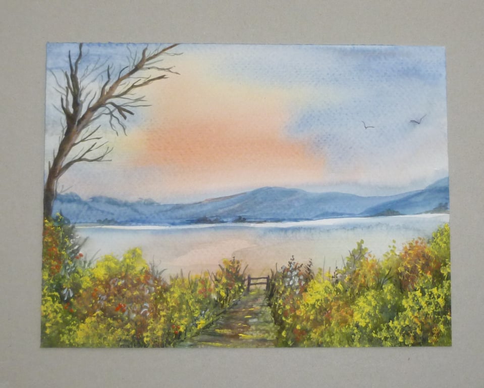 original art watercolour landscape painting ( ref F 843 A1 )