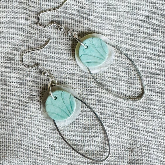 Clay and Shell Earrings
