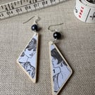 Upcycled wood earrings - dressmaking