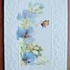 hand painted floral greetings card all occasion ( ref F 530)