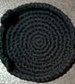 Sets of  2 or 4 Black Cat Crochet Coasters - Handmade Acrylic Drink Coasters