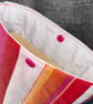 Book Sleeve, Cover, Pouch Padded Pink and white stripped - Image 3