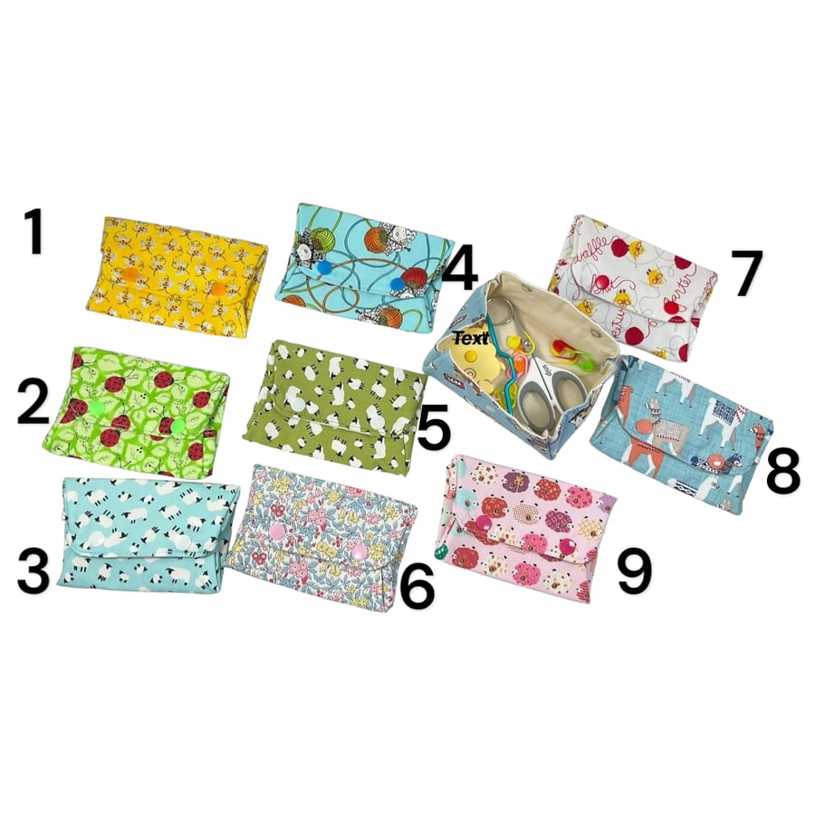 box shaped Coin pouch, small accessories purse with sheep, fold up small notions