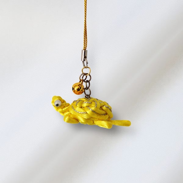 Chinese Knot Miniature Turtle Bag Charm (Yellow)