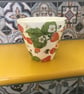 Handcrafted decoupaged "Strawberry and bee" design 130mm terracotta flower - Image 2