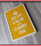 Keep Calm and Carry On poster spiral bound Notebook Yellow - Image 3