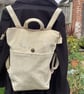 Beige cord ruck sack, quality one off item
