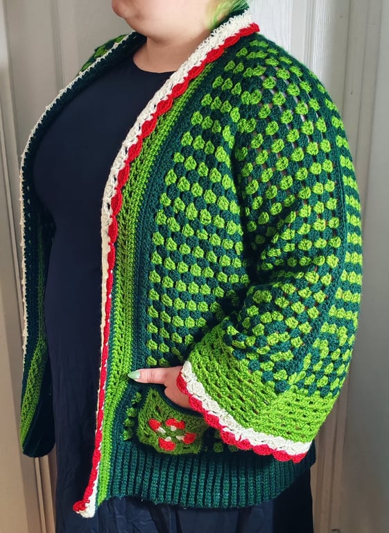 Handmade Crochet Granny hexagon Cardigan