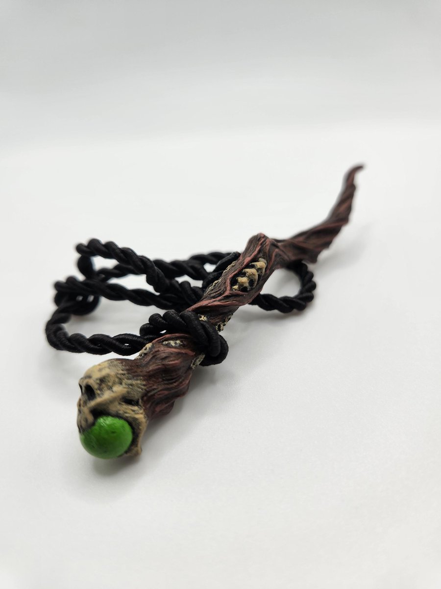 3D Printed Hand-Painted Necromancer Staff Rear View Mirror Charm (44mm)
