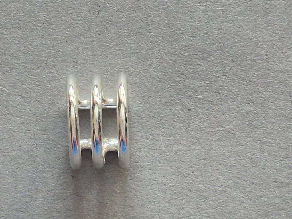 Sterling Silver Three Row Ear Cuff  