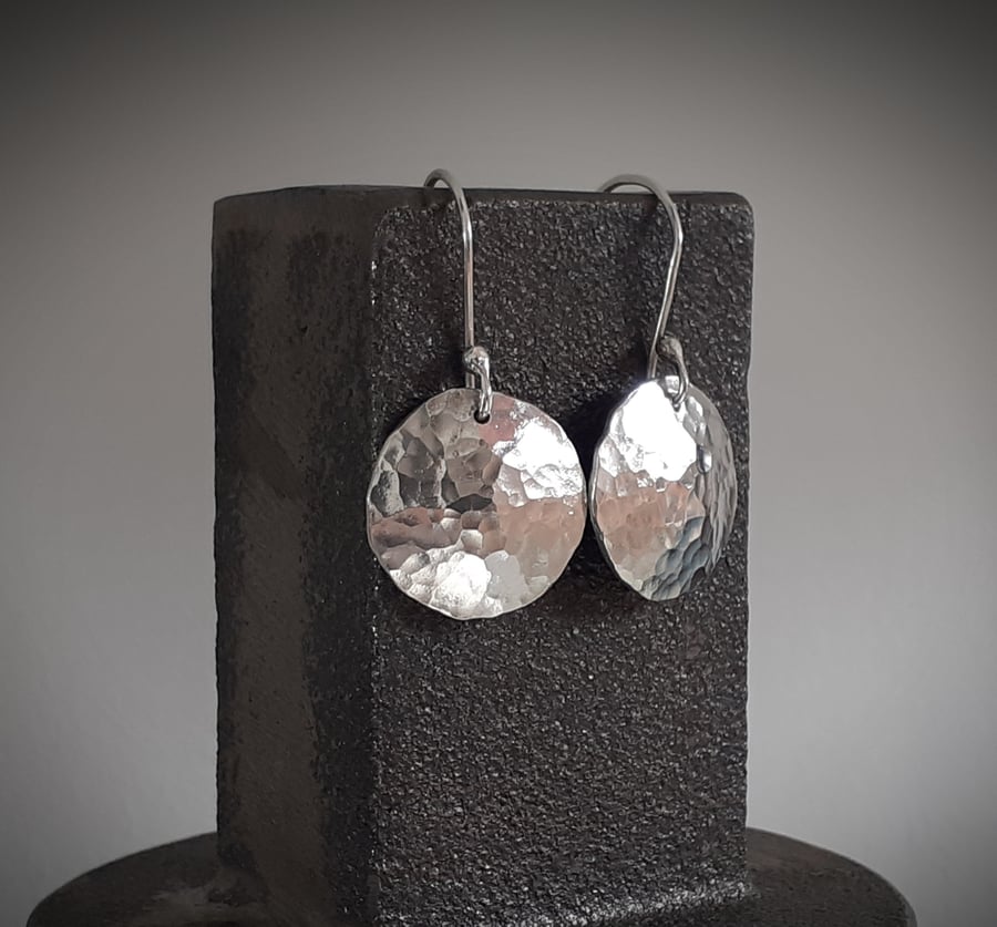 STERLING SILVER Large drop earrings, Handmade Urban Jewellery