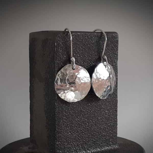 STERLING SILVER Large drop earrings, Handmade Urban Jewellery