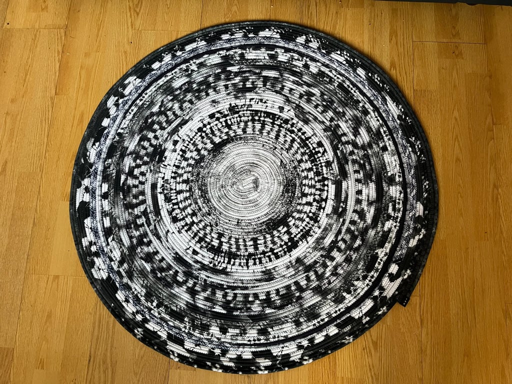 Hand Made Jelly Roll Rug - Black and White