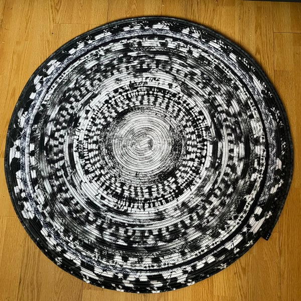 Hand Made Jelly Roll Rug - Black and White