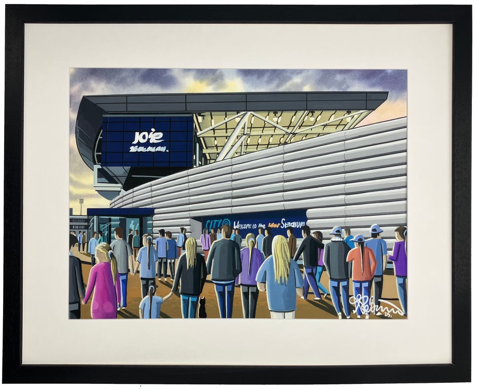 Manchester C Women Framed Academy Football Stadium City Art Print 20" x 16 Frame