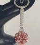Handbag Charm, Initialled, Rose Gold Lava Beads Orb, Keyring  - Image 10