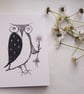 owl note card - i bring you a flower - Image 1