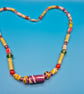 Paper beaded necklace made with wall paper and beautiful coloured glass beads - Image 3