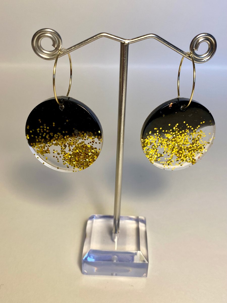 handmade resin disc earrings