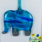 Elephant fused glass wall hanging 