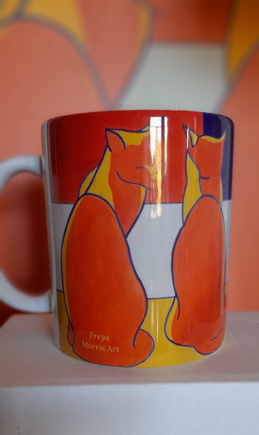  Ceramic Mug with original artwork by Freya Morris 
