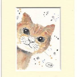 Kitten and mount miniature ACEO Original Painting