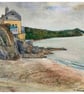 Cawsand Beach Cornwall  Original Watercolour Painting  - Image 3