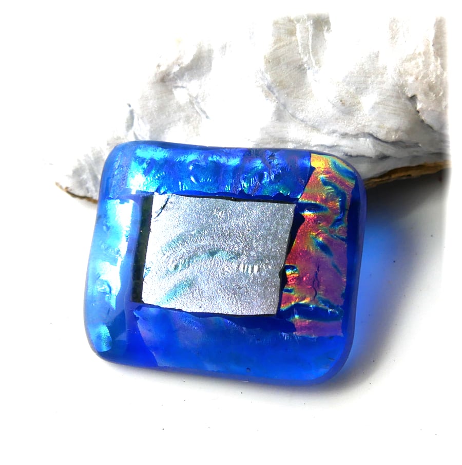 Patchwork  Brooch 102 Dichroic Fused GlassHandmade 