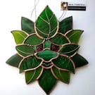 Stained Glass Green Man Suncatcher - handmade in Hampshire