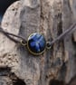 Adjustable Resin Bracelet with Tiny Pressed Flower, Waxed Cotton Cord - Image 1